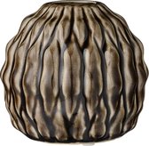 Bloomingville Heavy Structure  - Vaas - Keramiek - H12 cm - Dark Chocolate