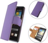TCC Luxe Hoesje Huawei Ascend P2 Book Case Flip Cover  - Paars