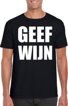 Geef Wijn heren T-shirt zwart 2XL