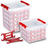 Sunware Q-Line Christmas Set Storage Box - For 200 Christmas Balls - With Christmas Reel - Transparent