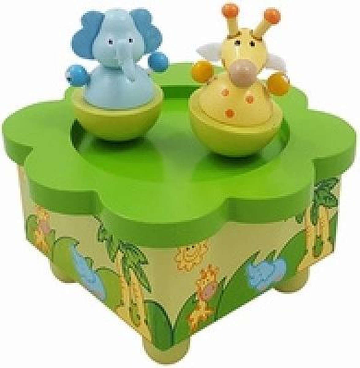 Muziekdoos jungle dansende Olifant/Giraffe