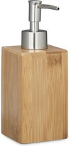 Bamboe Zeeppompje / Luxe Houten zeepdispenser - 7x7x17cm