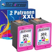 PlatinumSerie® 2 Cartridge/Patronen compatibel voor HP 302 XL Color met chip zodat de vulstand het weer doet