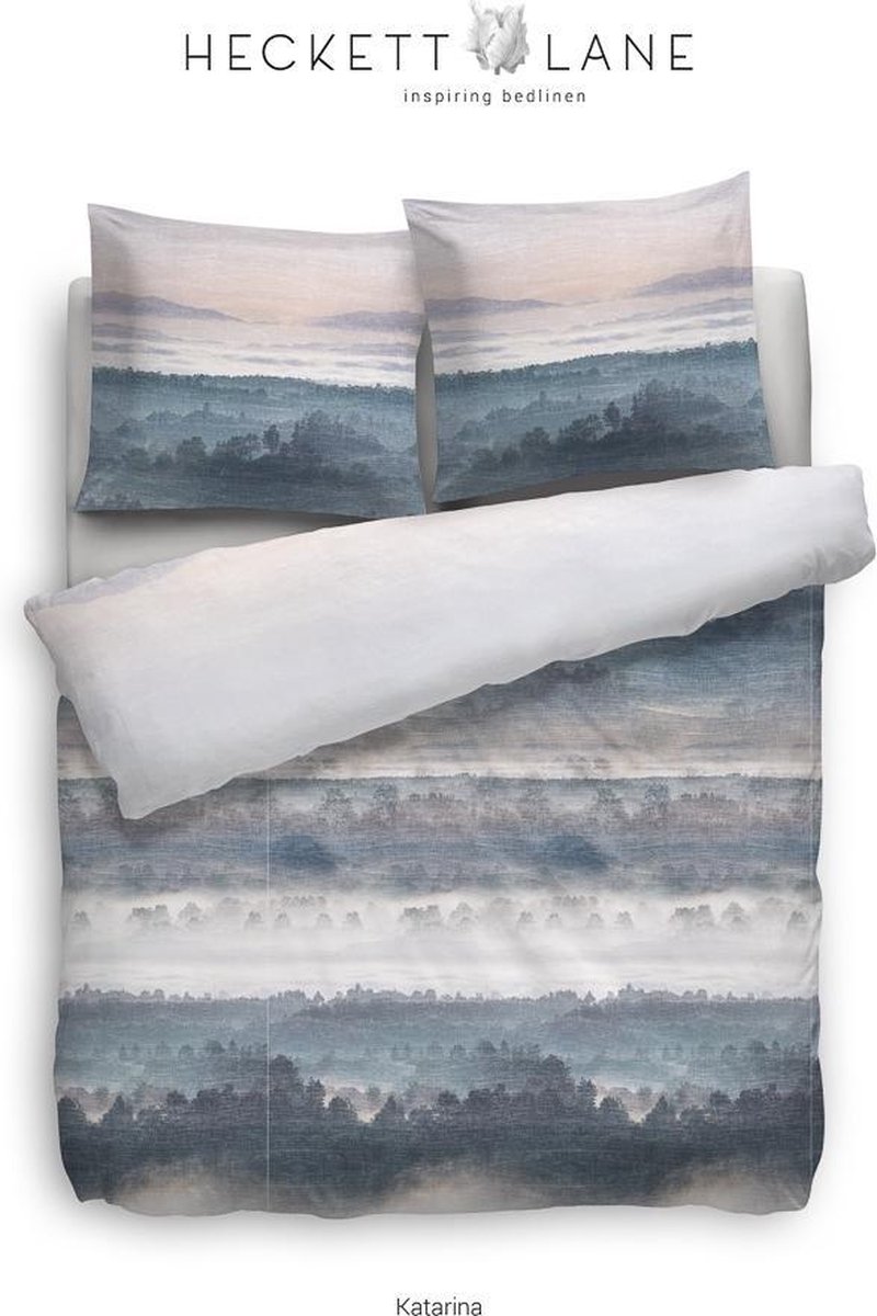 Heckettlane HNL Velvet Touch Katarina Dekbedovertrek - Eenpersoons - 140x200/220 cm - Blauw