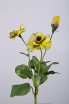 Viooltje - zijden bloem - 2 stuks - geel - topkwaliteit - 22cm