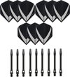 Afbeelding van het spelletje 3 sets (9 stuks) Super Sterke – Smokey - Vista-X – darts flights – inclusief 3 sets (9 stuks) - medium - Aluminium - zwart - darts shafts