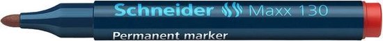 Marqueur Schneider Maxx 130 permanent, pointe ronde rouge lot de 10