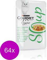 Gourmet Crystal Soup Pouch 40 g - Kattenvoer - 64 x Kip&Groente