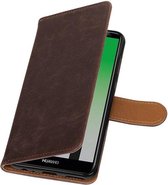 Zakelijke PU Leder Bookstyle Hoesje voor Huawei P Smart Mocca