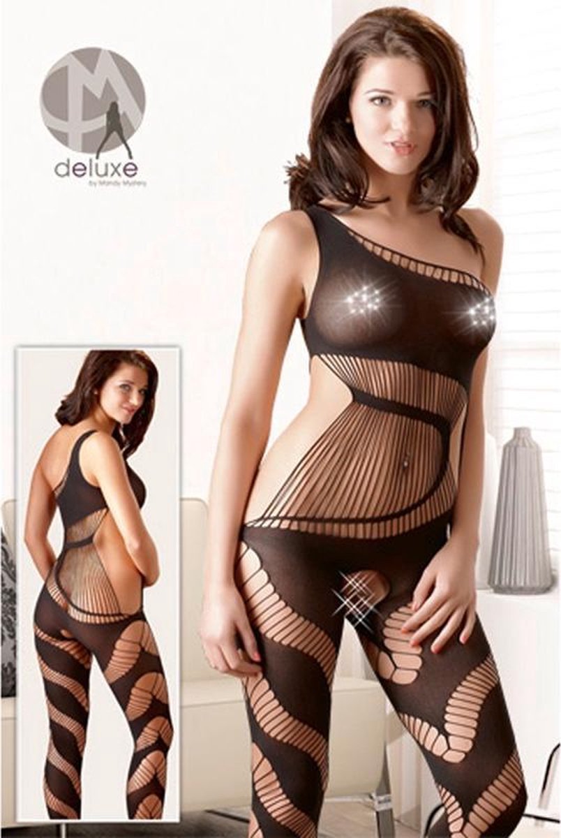 A-symetrische zwarte Catsuit