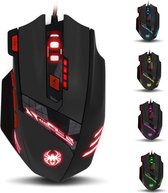 9200 DPI Gaming Mouse Professional 8-toetsen Wired USB met multifuncties LED, WeightTuning Set computermuizen voor pc Mac Gamer, zwart