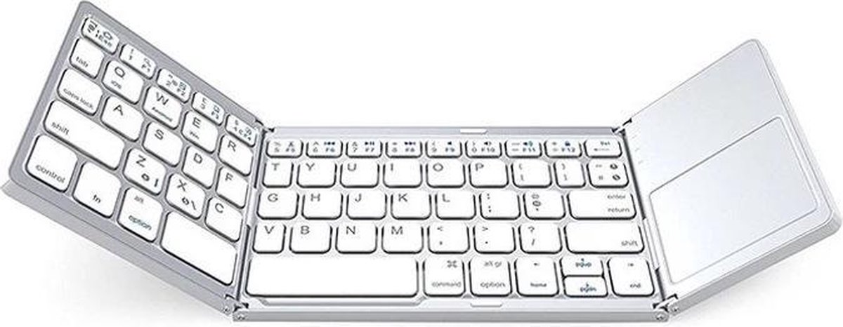 Universeel Draadloos Opvouwbaar Inklapbaar Toetsenbord met Touchpad Inclusief Draagtas Bluetooth Keyboard Voor Tablet (Windows) PC Apple Universeel Draadloos Opvouwbaar Inklapbaar Toetsenbord met Touchpad Inclusief Draagtas Bluetooth Keyboard Voor Tablet (Windows) PC Apple