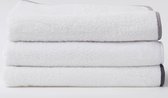 Fissaggio | Set van 4 gastendoekjes Prisa White Antra - Guest Towel/Gastendoekje - 25x50 cm - Wit/Antra - SALE