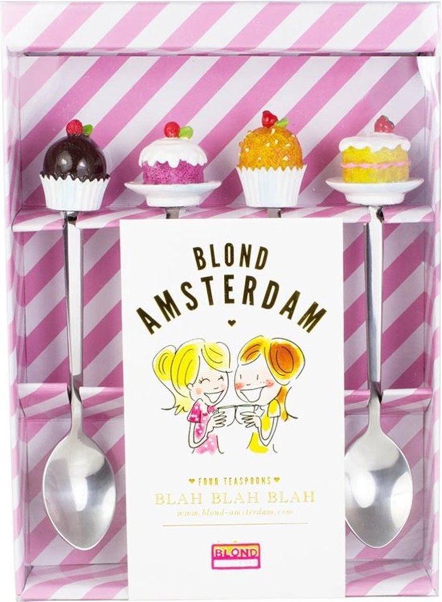 Kelder stoeprand strip Blond Amsterdam Even Bijkletsen Theelepels - 4 Stuks | bol.com