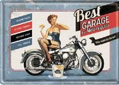 Best Garage for Motorcycles  Metalen Postcard 10 x 14 cm.
