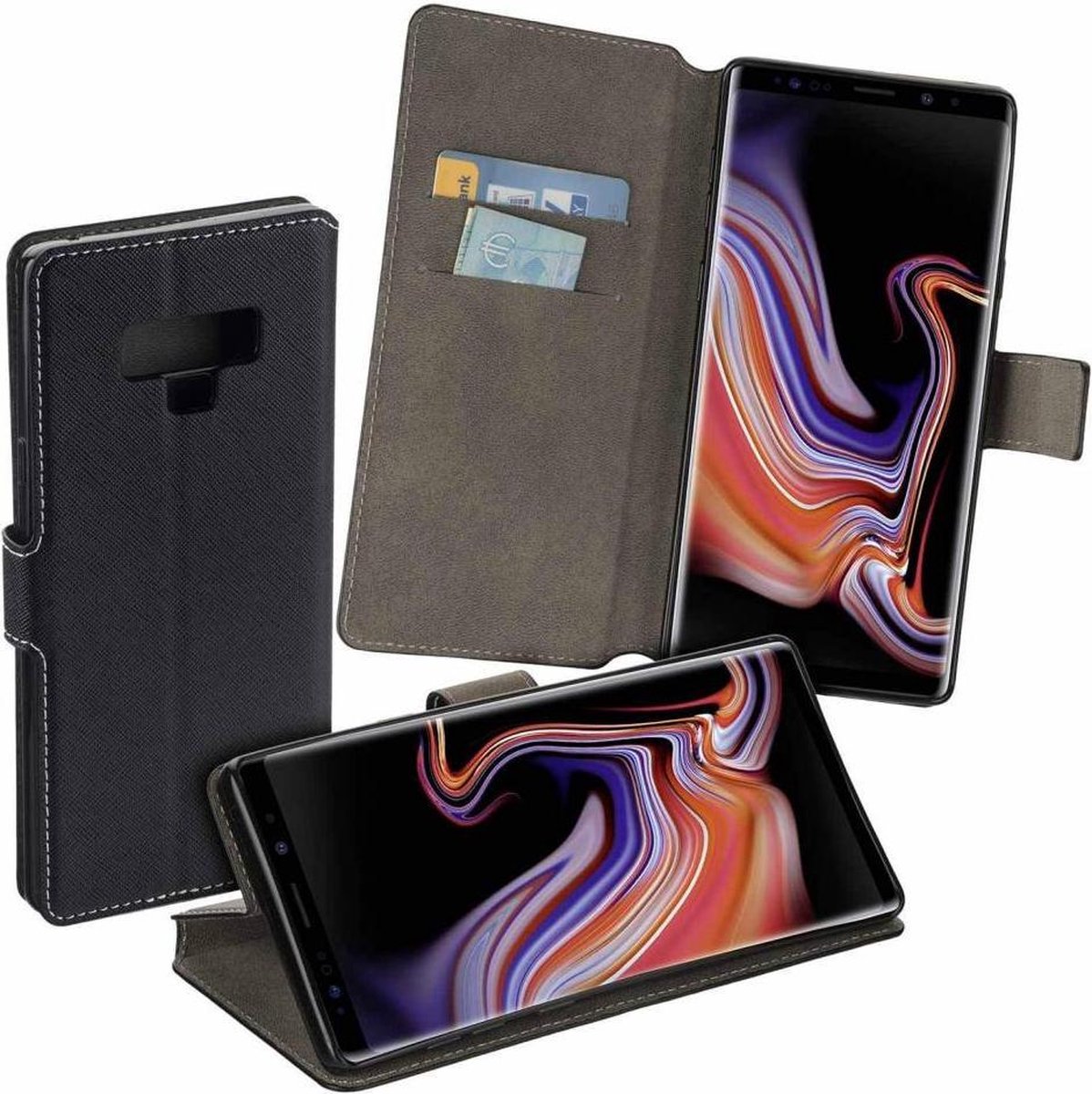 MP case Zwart bookcase Samsung Galaxy Note 9 wallet case hoesje