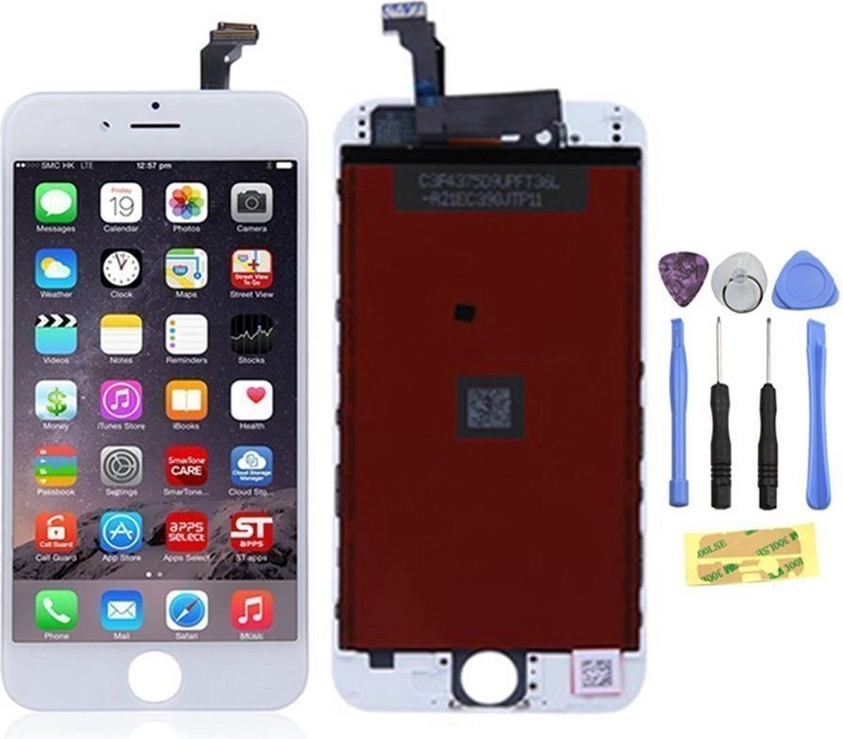 Display scherm inclusief glas compleet iPhone 6 wit met gereedschap