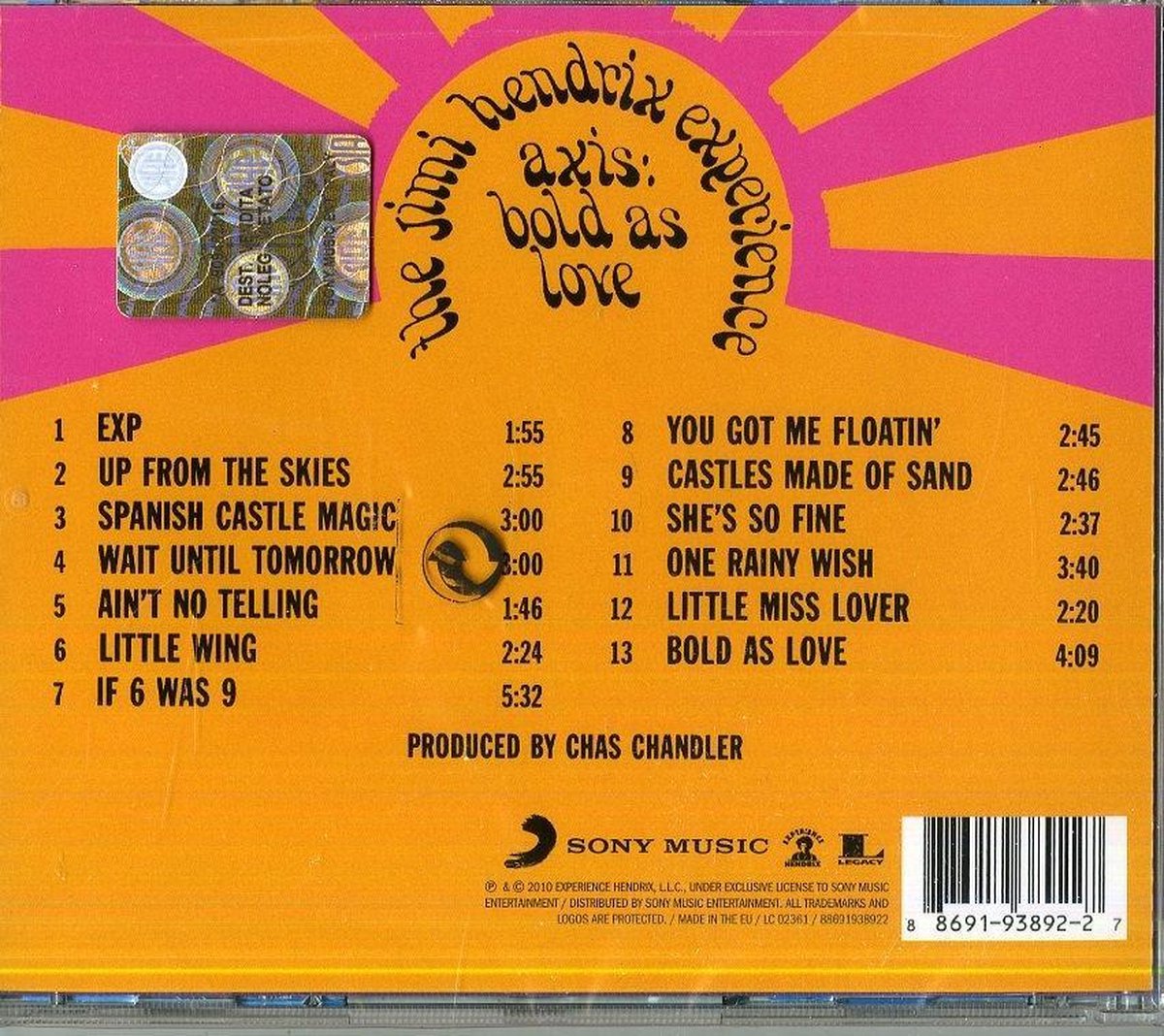Jimi Hendrix Experience Axis Bold As Love, The Experience Hendrix