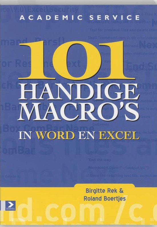 Cover van het boek '101 Office macro's in Word & Excel 2002' van R. Boertjens en Birgitte Rek