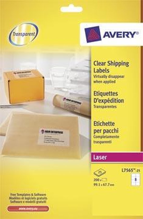 Avery Clear Address Label Laser L7565