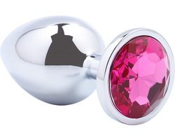 Banoch - Buttplug Aurora Hot Pink Large - Metalen buttplug - Diamant steen - Roze
