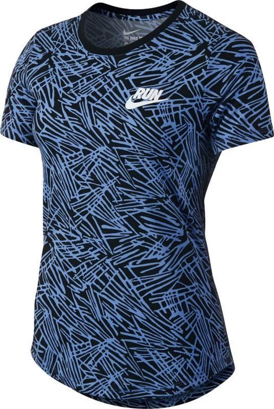 Nike Run P Palm Allover Print 739545-486 - Sportshirt - Dames - Blauw -  Maat L | bol.com