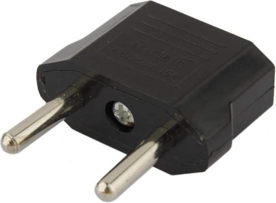 US naar EU stekker Lader Reis Travel Power Adaptor met een Europese Plug  (zwart) | bol.com