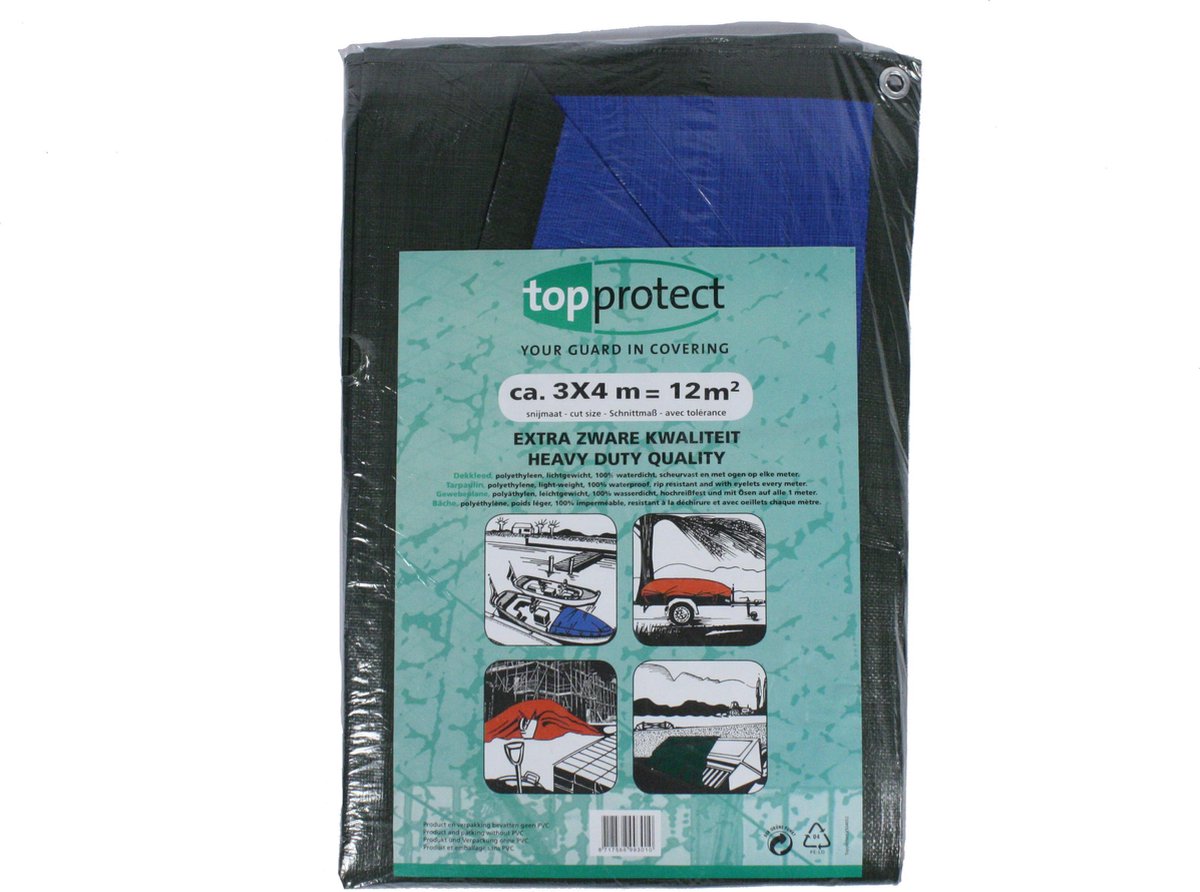 Topprotect Dekkleed Heavy Duty blauw/groen - 6x8m