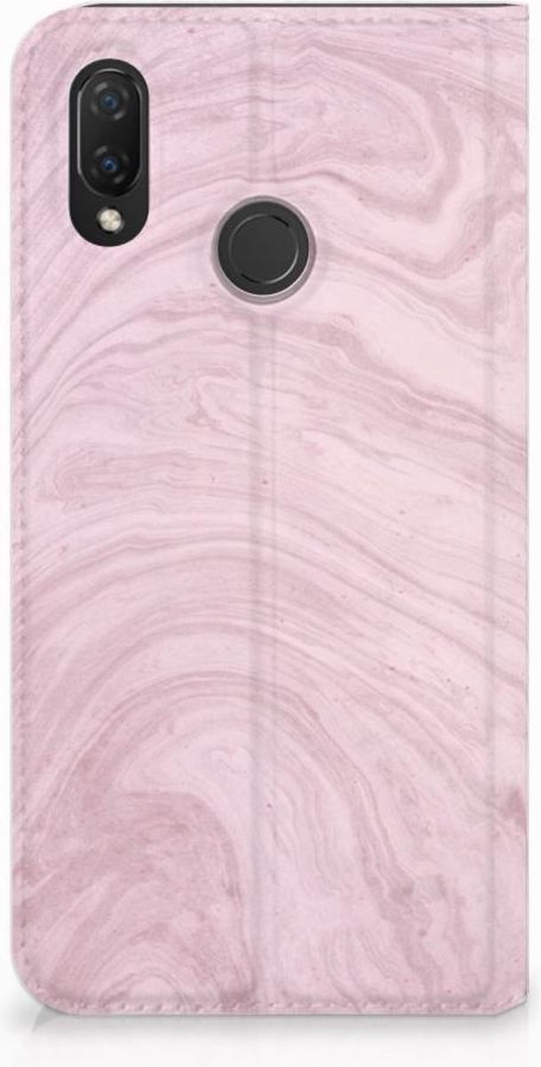 Huawei P Smart Plus Standcase Marble Pink - Origineel Cadeau Vriendin