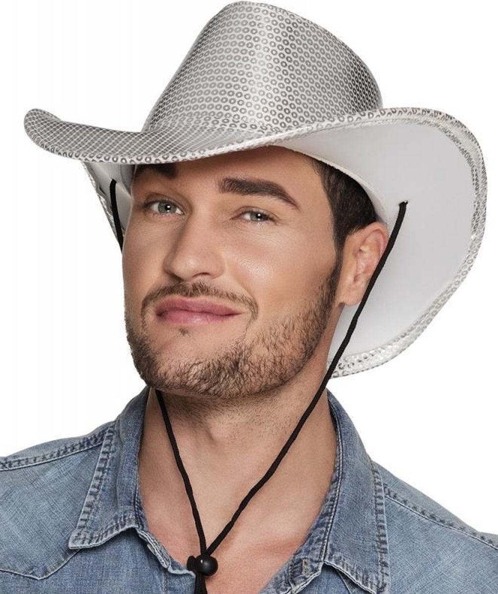 Zilveren cowboyhoed Howdy pailletten voor volwassenen | bol.com