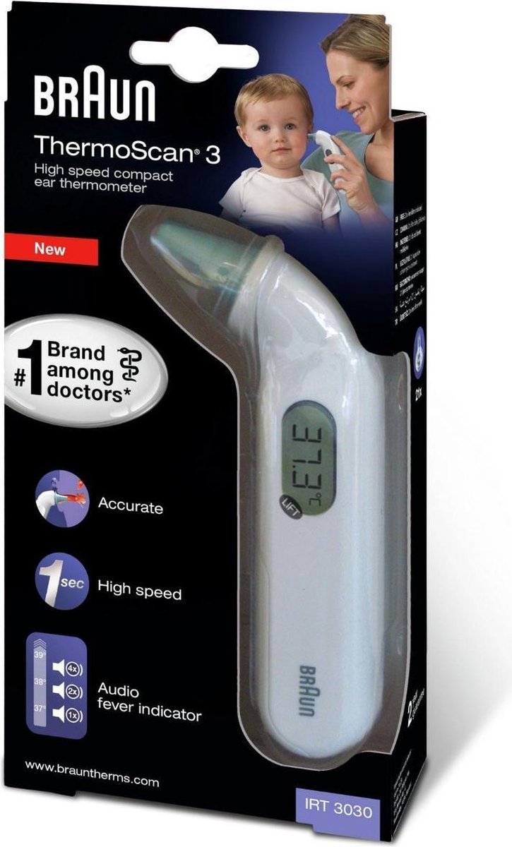 Braun ThermoScan 3 - Lichaamsthermometer | bol.com