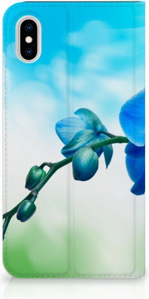 Book Case voor Apple iPhone Xs Max Smart Cover Orchidee Blauw - Cadeau voor je Moeder