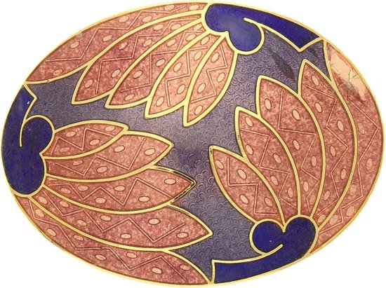 Behave® Broche design ovale émail bleu violet