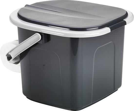 Branq Toiletemmer Draagbaar met Deksel - 15,5L - Antraciet van BRA — afbeelding 3