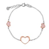 Orphelia ZA-7389 - Armband Hearts - Zilver 925 Bicolor - Parelmoer - 18.5 cm