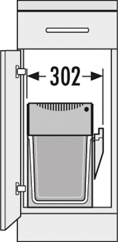 HAILO Tandem - Poubelle encastrable - 2x 15 litres - Avec pelle et balayette (plastique)