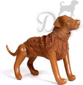 Dogs&Co Pull pour chien tricoté à la main Marron Taille L -Vêtements pour chien