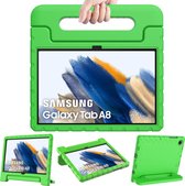 Tablet hoes geschikt voor Samsung Galaxy Tab A8 10.5 (2021) - Kinderhoes met handvat - Schokbestendige Kids cover - Groen