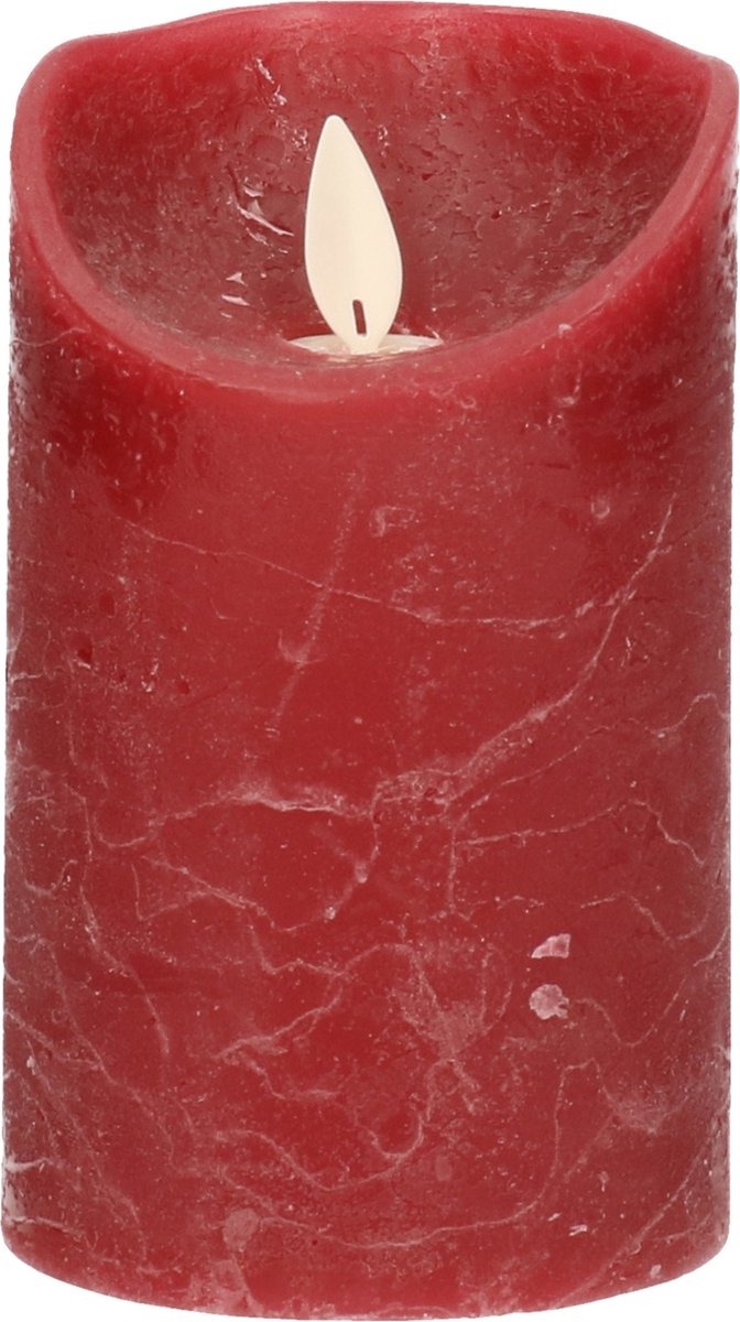 1x Bordeaux rode LED kaarsen stompkaarsen - Luxe kaarsen op batterijen met... | bol.com