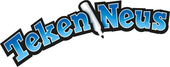 Logo van het spel TekenNeus met een pen die een 'U' tekent.