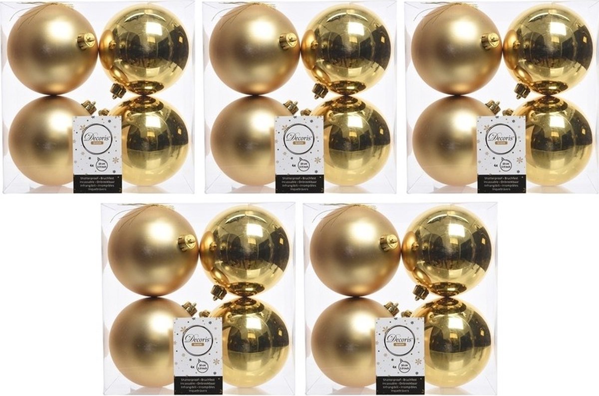 Decoris Kerstballen - 20x st - goud - D10 cm - kunststof - kerstversiering