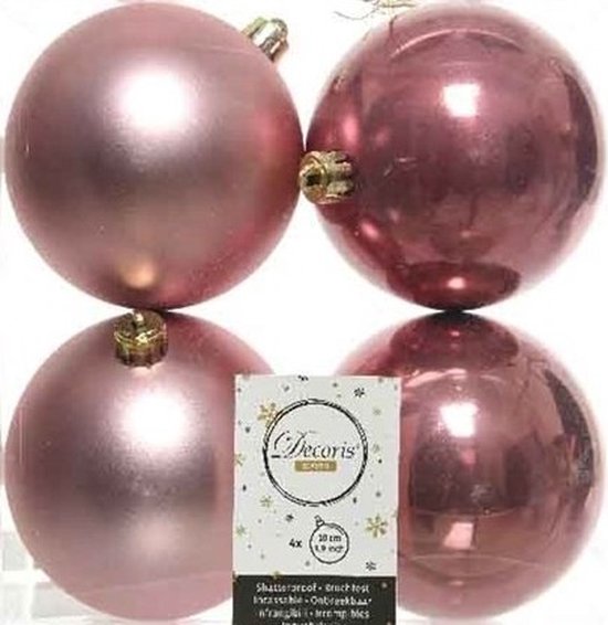 8x Oud roze kunststof kerstballen 10 cm - Mat/glans - Onbreekbare plastic  kerstballen... | bol.com