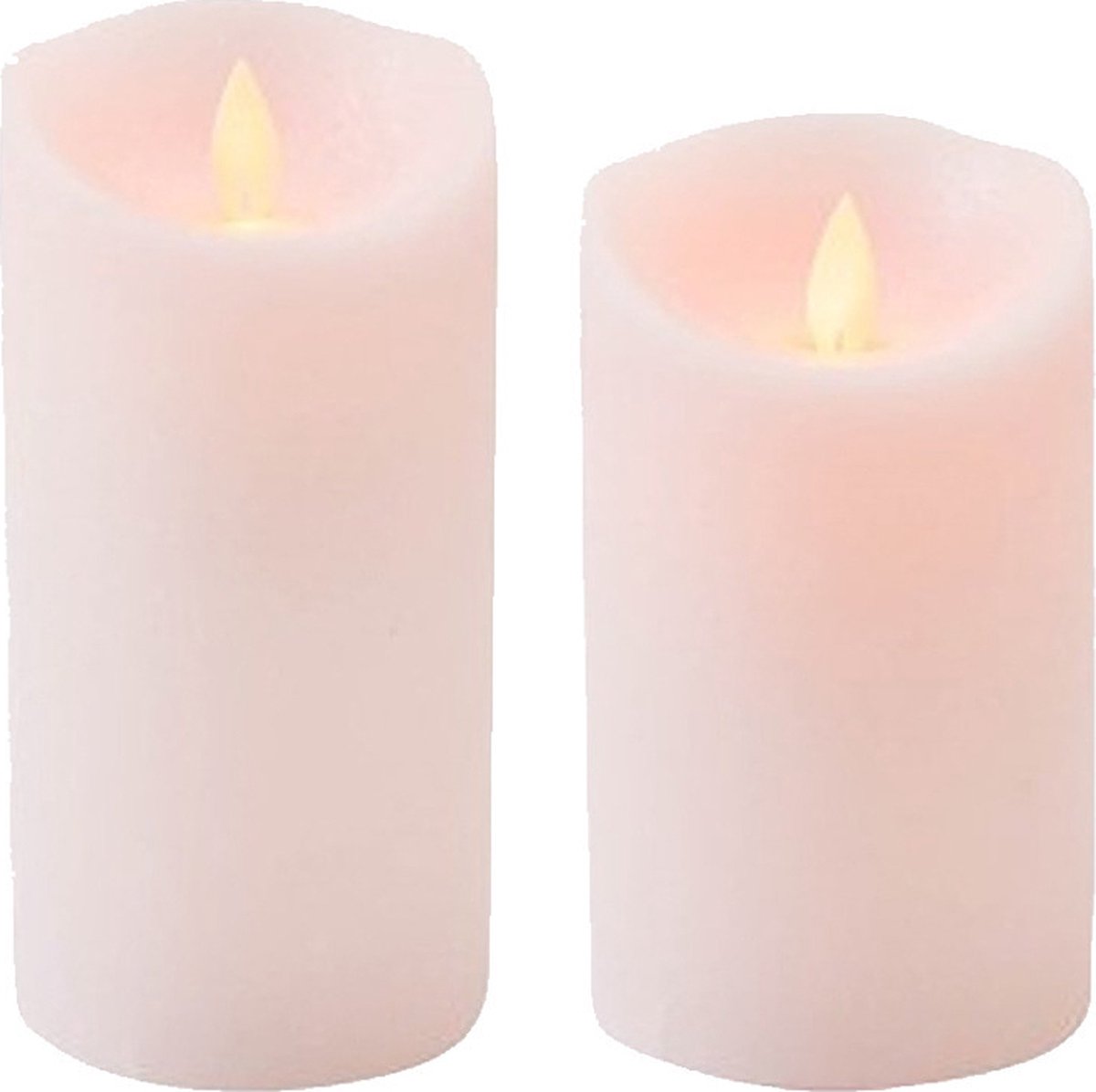 Anna's Collection Set van 2x stuks Roze Led kaarsen met bewegende vlam - 12.5 en 15 cm - Sfeer stompkaarsen voor binnen