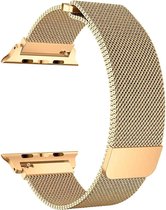 Bandje geschikt voor Apple Watch Bandje 1/2/3/4/5/6/SE/7/8/9 38/40/41 mm - Polsband RVS - Goud