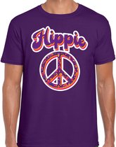 Hippie t-shirt paars voor heren - 60s / 70s / toppers outfit / kleding XL