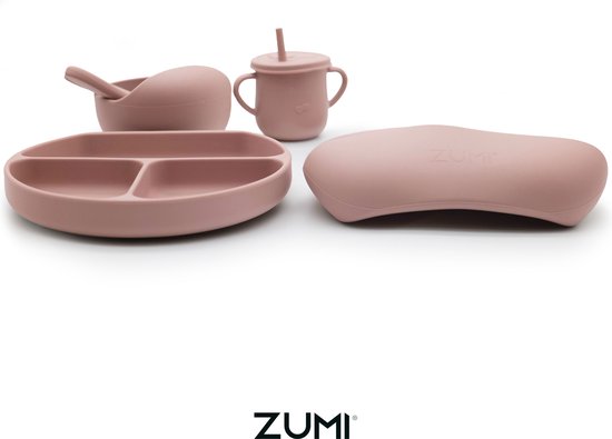 Assiette Bambou Pour Enfants Avec Ventouse - Éléphant 3 Compartiments + Cuillère - Sans BPA, Antidérapante