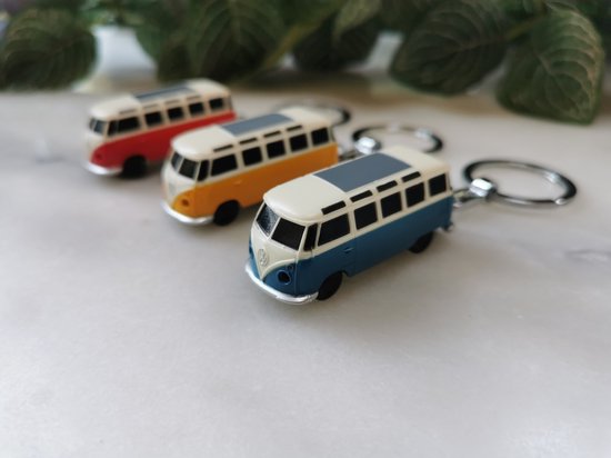 Set van 3x Sleutelhanger Volkswagen met led lamp rood, geel en blauw
