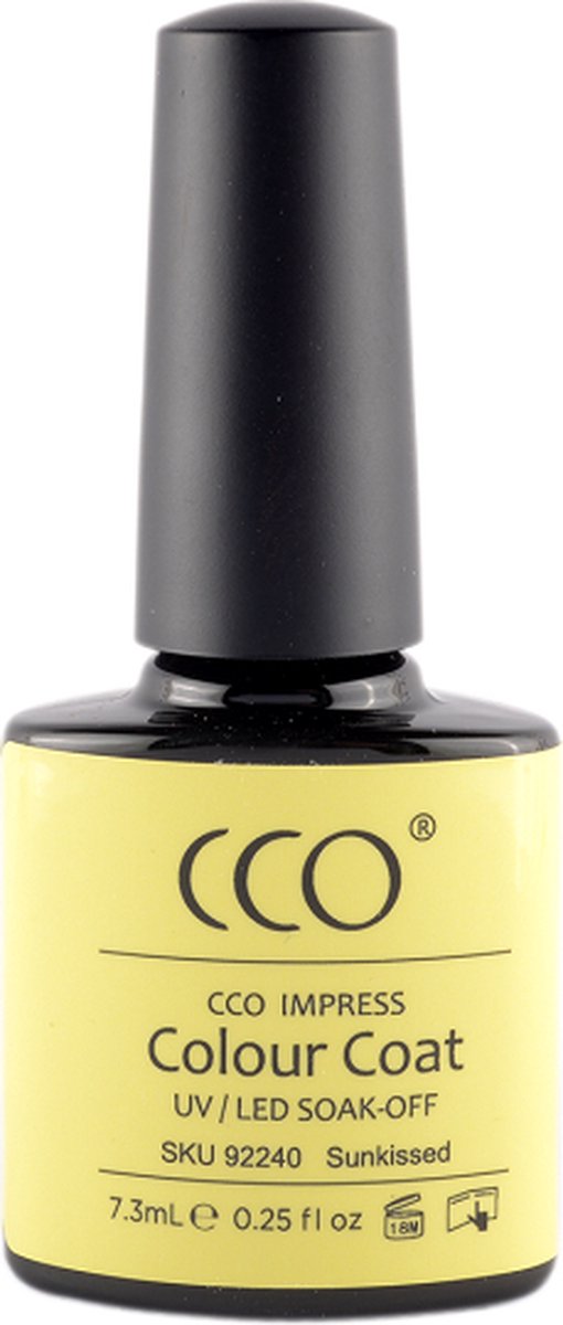 CCO Shellac - Gel Nagellak - kleur Sunkissed 92240 - GeelPastel - Dekkende kleur - 7.3ml - Vegan
