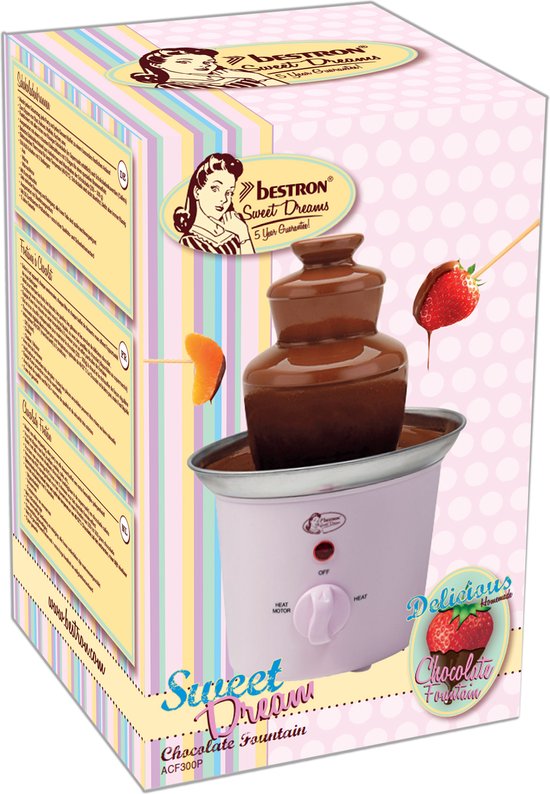 Bestron Chocoladefontein ACF300P - Chocolade fondue - 3 lagen - Roze - 5 jaar garantie — afbeelding 5
