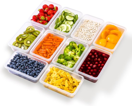 Boîtes de conservation - Conteneurs de Prep de repas - Boîte à lunch - Conteneurs pour congélateur - Conteneur alimentaire - 5 Pièces - 1050ML - Sans BPA - Stosh